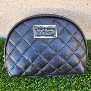 Betsey Johnson Black Quilted Cosmetic Case